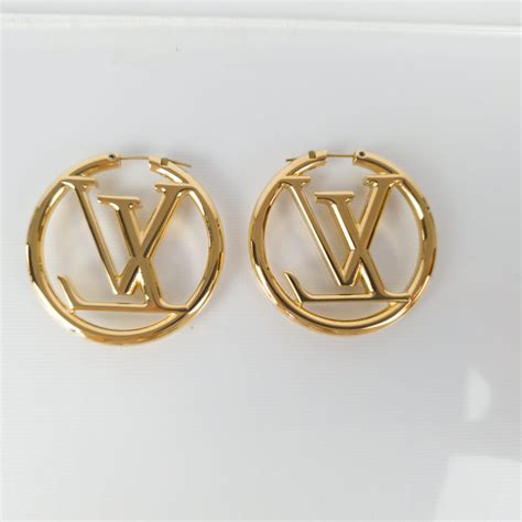 lv silver hoop earrings|louis vuitton earrings hoops price.